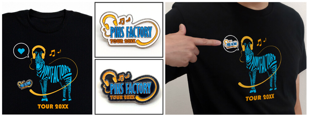 Tシャツにピンズをつける