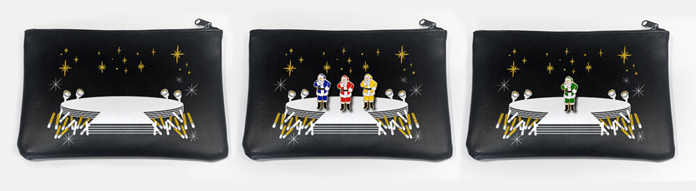 ピンズをつけて遊べるデザイン